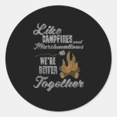 Campfire Marshmallows Better Together Distressed V Runder Aufkleber (Vorderseite)