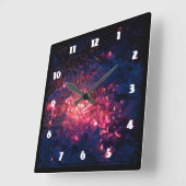 Campfire mit brennenden Membern Quadratische Wanduhr (Winkel)