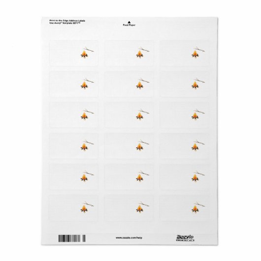 Campfire mit Marshmallows Adressaufkleber (Vorne)