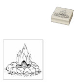 Campfire mit Rocks Rubber Briefmarke Gummistempel (Stempel)