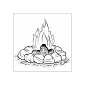 Campfire mit Rocks Rubber Briefmarke Gummistempel (Prägung)