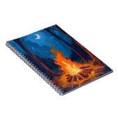 Campfire Moon | Nature Watercolor Painting Notizblock (Rechte Seite)