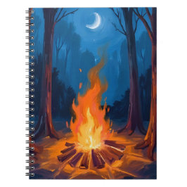 Campfire Moon | Nature Watercolor Painting Notizblock