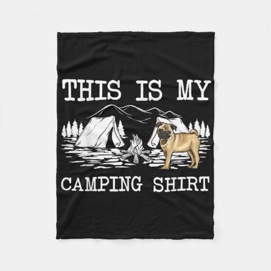 Campfire Mops Hund Das ist mein Camping Fleecedecke (Vorderseite)