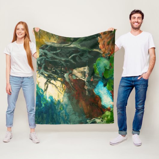 Campfire Mountain Man Adirondacks Winslow Homer Fleecedecke (Beispiel)