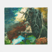 Campfire Mountain Man Adirondacks Winslow Homer Fleecedecke (Vorderseite (Horizontal))