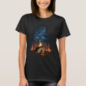 Campfire Nature Adventure Glamping Night Camping T T-Shirt (Vorderseite)