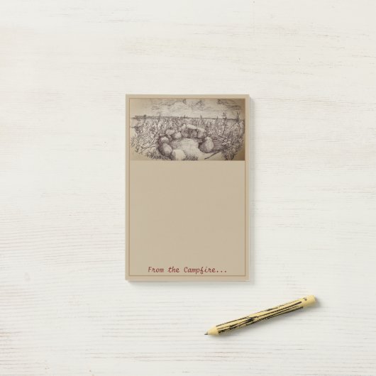 Campfire Notepad Post-it Klebezettel (Auf Schreibtisch)