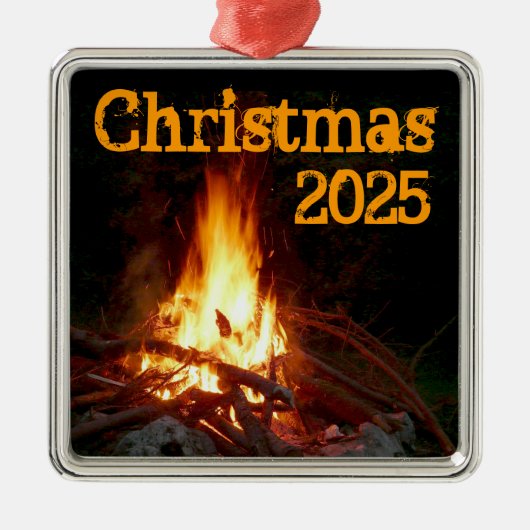 Campfire-Ornament Silbernes Ornament (Vorne)