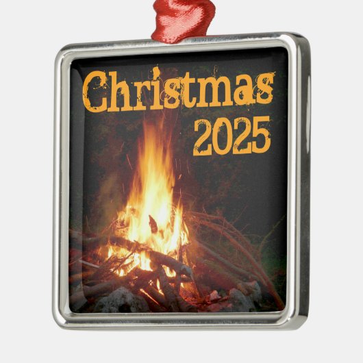 Campfire-Ornament Silbernes Ornament (Links)