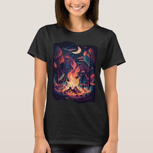 Campfire Outdoor Bushcraft Camping Nature Hiking C T-Shirt (Vorderseite)