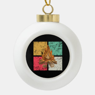 Campfire Retro Vintage Keramik Kugel-Ornament