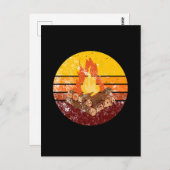 Campfire Retro Vintage Postkarte (Vorne/Hinten)