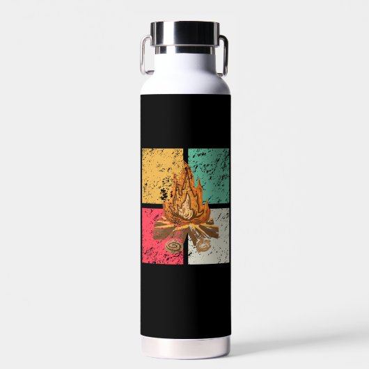 Campfire Retro Vintage Trinkflasche (Vorne)