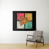 Campfire Retro Vintage Wandteppich (Beispiel (Horizontal))