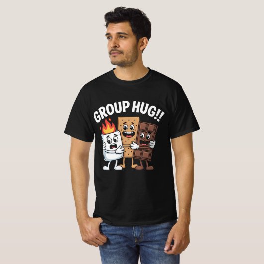 Campfire S’mores Vibes Funny Group Hug Camping Tee (Vorne ganz)