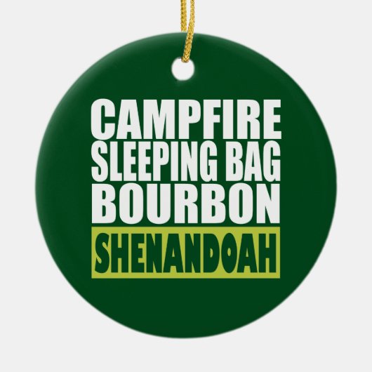 Campfire Schlaftasche Bourbon Shenandoah Keramik Ornament (Vorne)