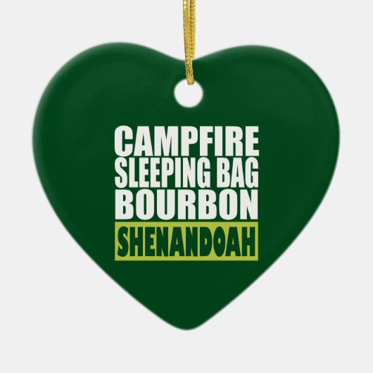 Campfire Schlaftasche Bourbon Shenandoah Keramik Ornament (Vorne)