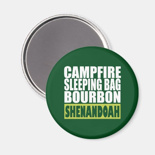 Campfire Schlaftasche Bourbon Shenandoah Magnet (Vorderseite/Rückseite)