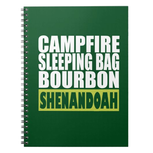 Campfire Schlaftasche Bourbon Shenandoah Notizblock (Vorderseite)