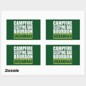 Campfire Schlaftasche Bourbon Shenandoah Rechteckiger Aufkleber (Blatt)