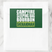 Campfire Schlaftasche Bourbon Shenandoah Rechteckiger Aufkleber (Tasche)