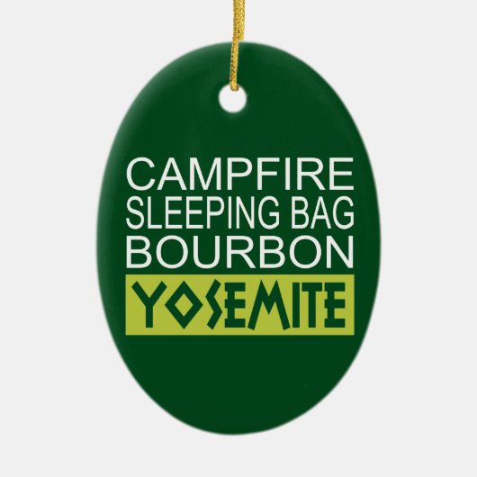 Campfire Schlaftasche Bourbon Yosemite Keramik Ornament (Vorne)