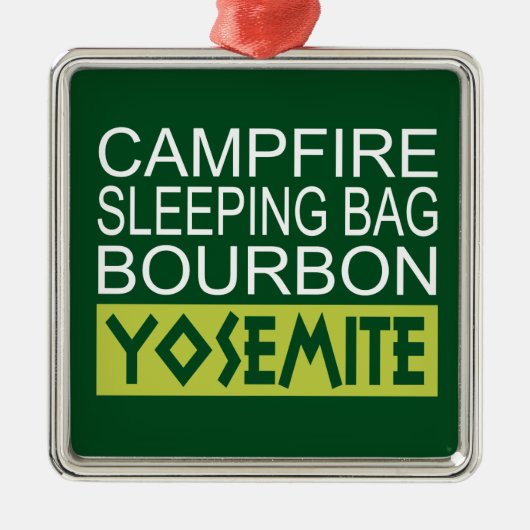 Campfire Schlaftasche Bourbon Yosemite Ornament Aus Metall (Vorne)