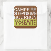 Campfire Schlaftasche Bourbon Yosemite Quadratischer Aufkleber (Tasche)