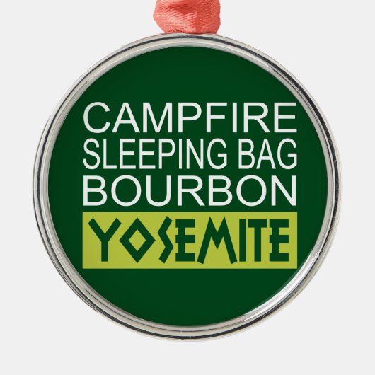 Campfire Schlaftasche Bourbon Yosemite Silbernes Ornament (Vorne)