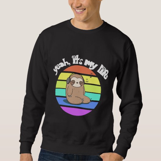 Campfire Sloth Design Sweatshirt (Vorderseite)