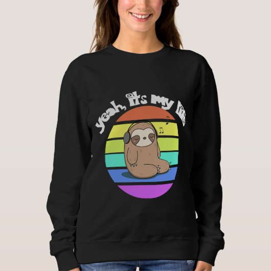 Campfire Sloth Design Sweatshirt (Vorderseite)