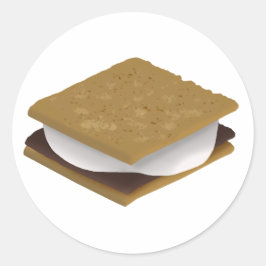 Campfire S'more Runder Aufkleber