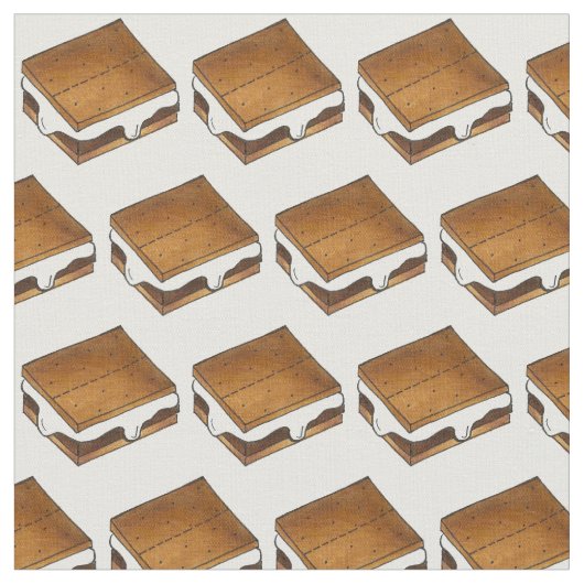 Campfire S'mores Chocolate Toasted Marshmallow Stoff (Nahaufnahme)