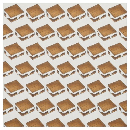 Campfire S'mores Chocolate Toasted Marshmallow Stoff (Muster)