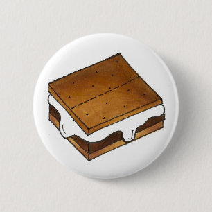 Campfire S'mores Marshmallow Camp Smores Feinschme Button