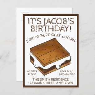 Campfire S'mores Marshmallow Smores Geburtstagspar Einladungspostkarte