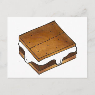 Campfire S'mores Schokolade Mehr Camping Feinschme Postkarte