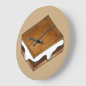 Campfire Smores Summer Camp Camping S'more Große Wanduhr (Winkel)