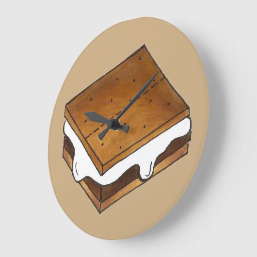 Campfire Smores Summer Camp Camping S'more Große Wanduhr (Winkel)