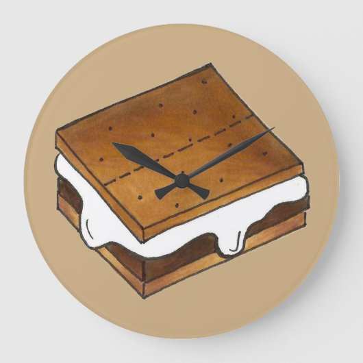 Campfire Smores Summer Camp Camping S'more Große Wanduhr (Vorderseite)