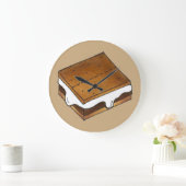 Campfire Smores Summer Camp Camping S'more Große Wanduhr (Zuhause)