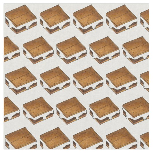 Campfire Smores Toasted Marshmallow S'mores Fabric Stoff (Nahaufnahme)