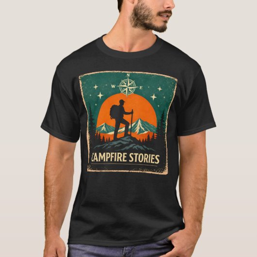 Campfire Stories – Night Fire Nature Memory Tee (Vorderseite)
