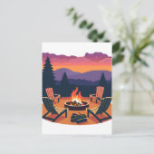 Campfire Sunset Postkarte (Stehend Vorderseite)