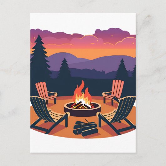 Campfire Sunset Postkarte (Vorderseite)