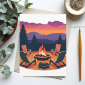 Campfire Sunset Postkarte