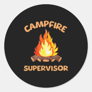 Campfire Supervisor Outdoor Camping Brandfeuer Feu Runder Aufkleber
