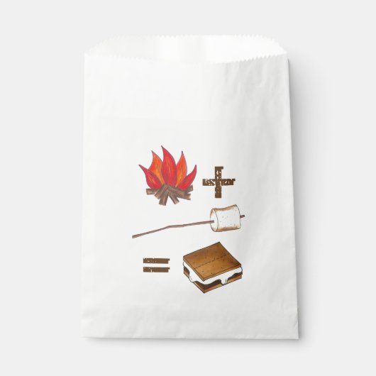Campfire + Toastes Marshmallow = S'mores Camp Geschenktütchen (Vorderseite)