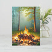 Campfire und Forest Einladung (Stehend Vorderseite)